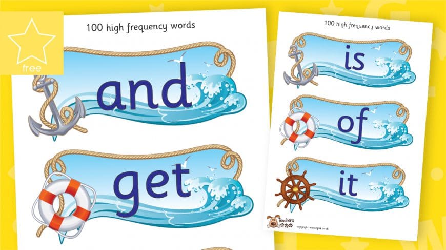 high frequency words pirate themed