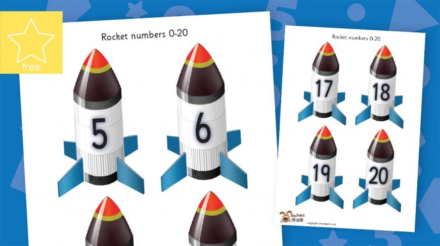 small rocket numbers counting to 20