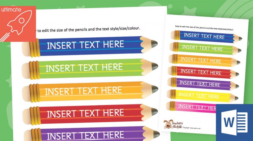 editable pencil labels