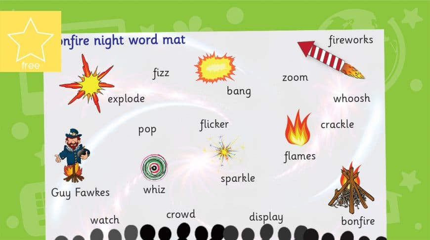 bonfire night word mat
