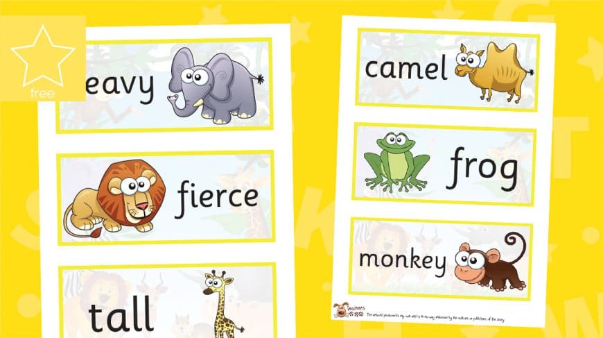 dear zoo word labels