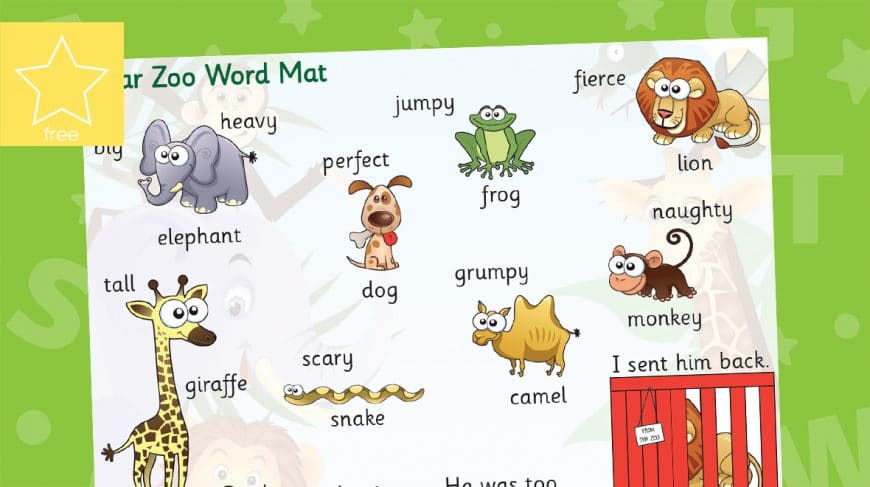 dear zoo word mat